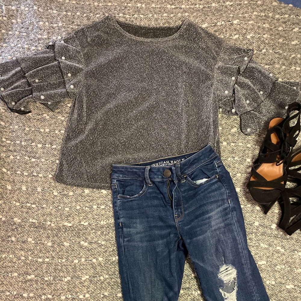 Festive Sparkling Pearl Blouse
